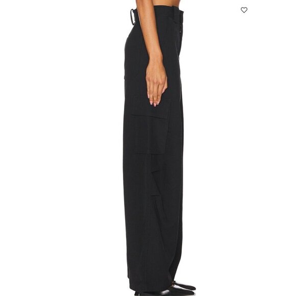 NWT ALC Black womens cargo pants size 4 A.L.C. Wide leg $495 - Picture 3 of 9